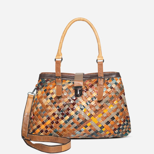 Chroma Weave Leather Tote