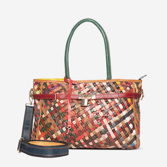 Madlock Weave Leather Tote