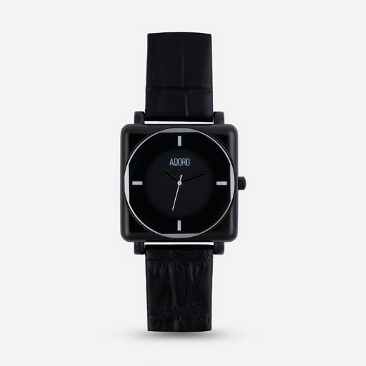 Square Marble Leather Watch