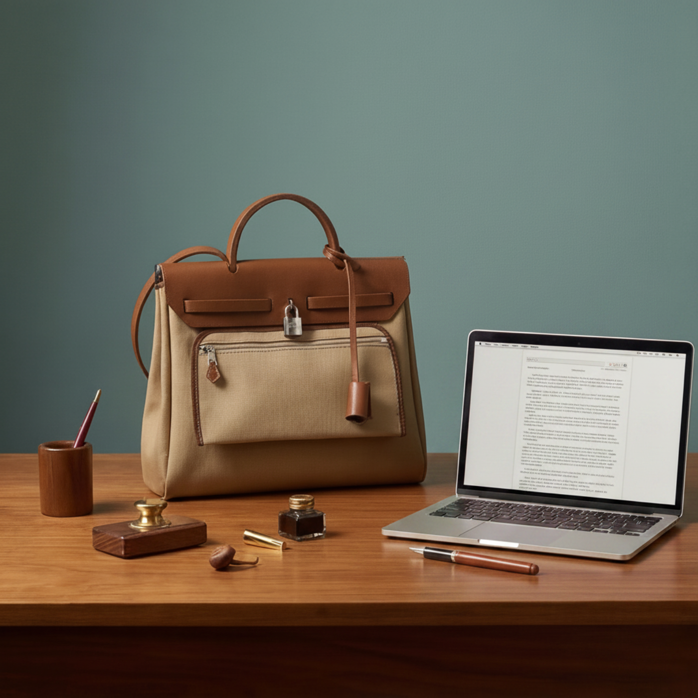 Tan Bag - MacBook Replace Typewriter
