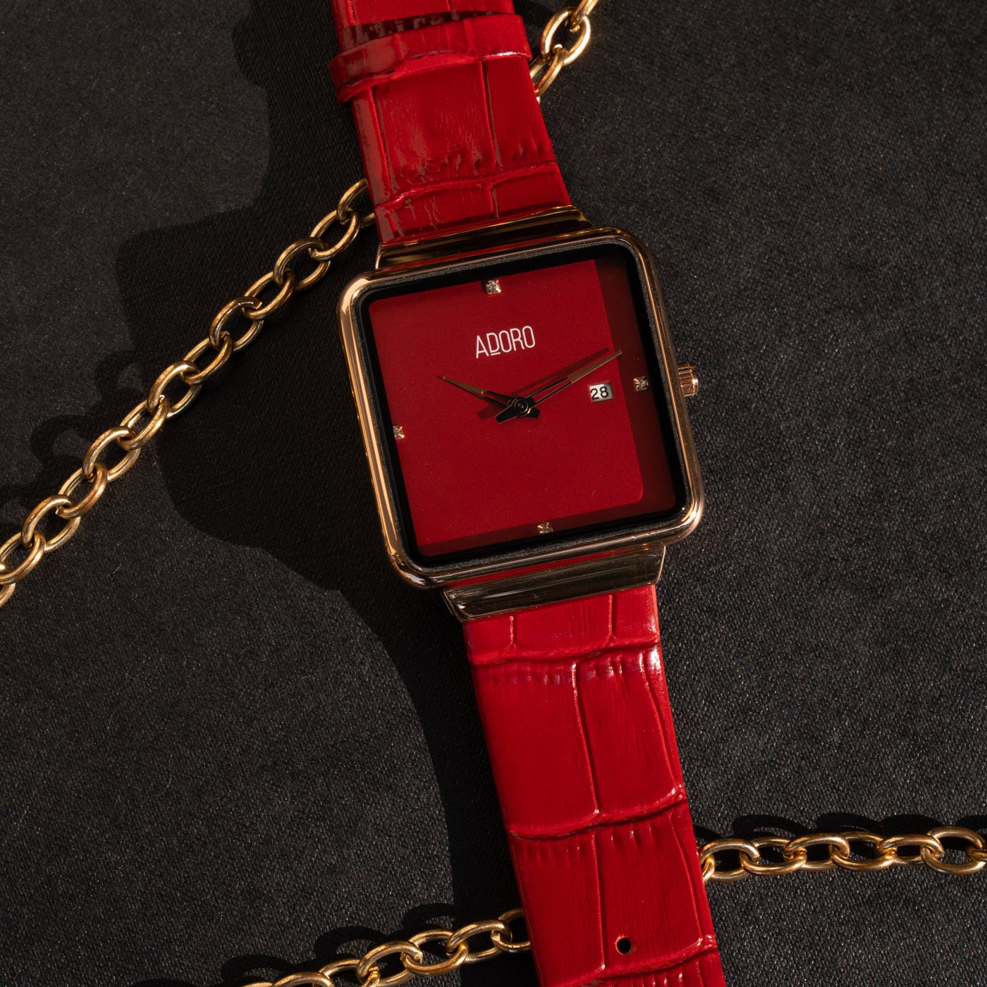 Square Luxe Leather Watch