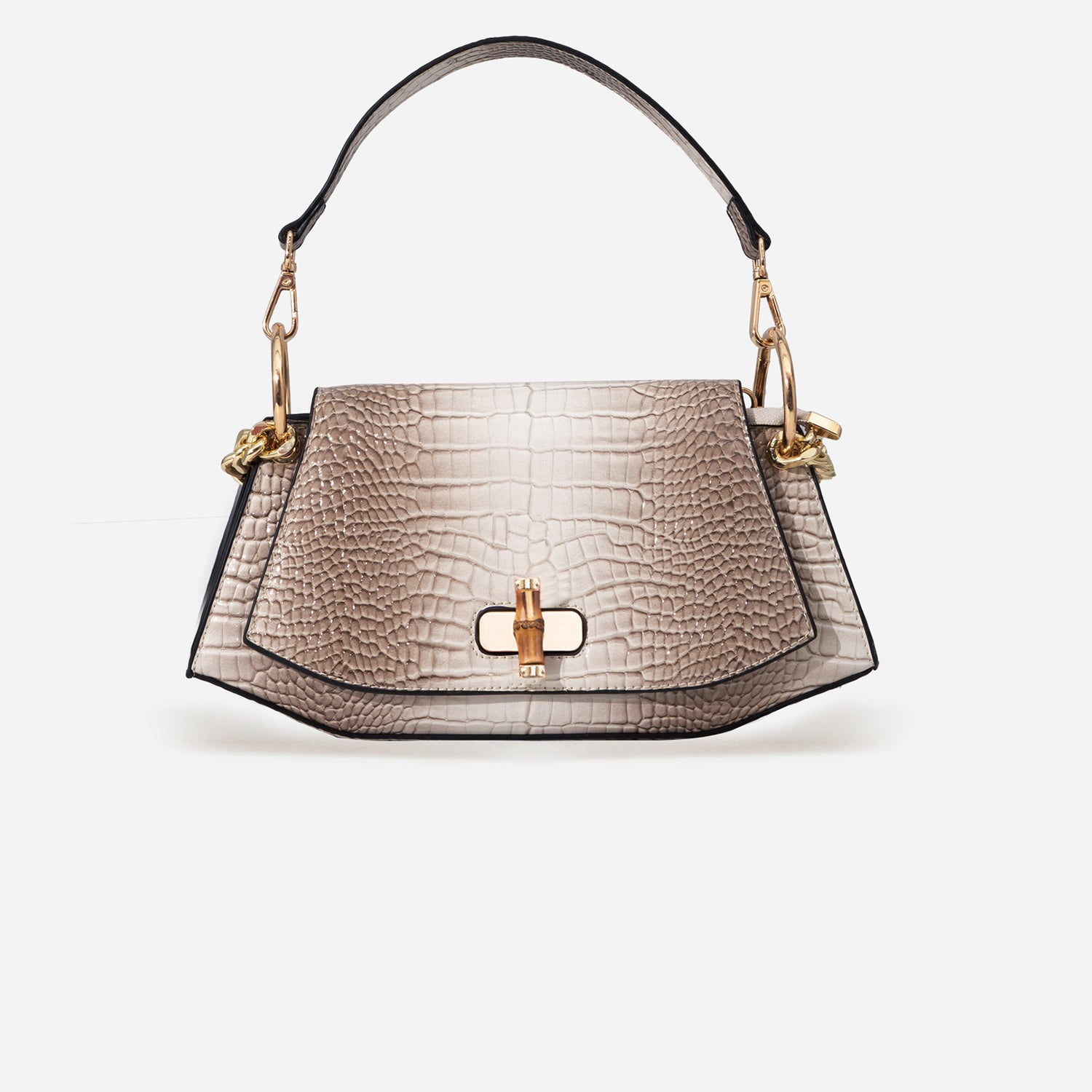 Bamboo Croc Shoulder Bag