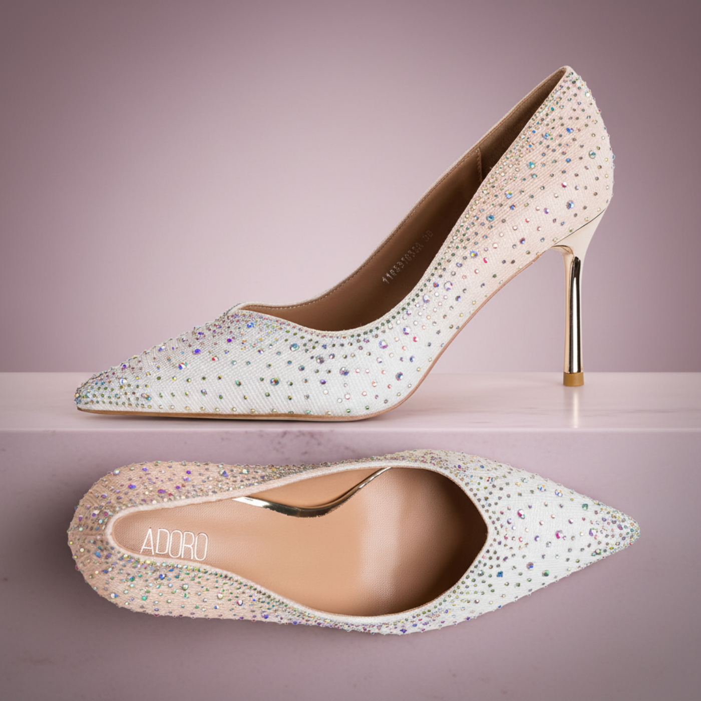 ADORO Ivory Aurora Crystal Pumps – No Shine Editorial