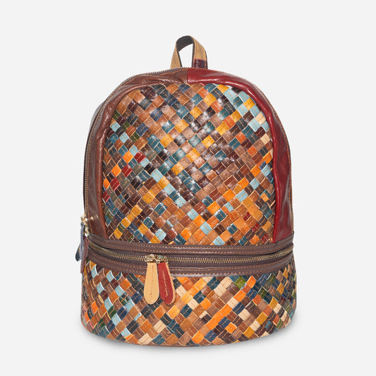 Kaleido Weave Leather Backpack
