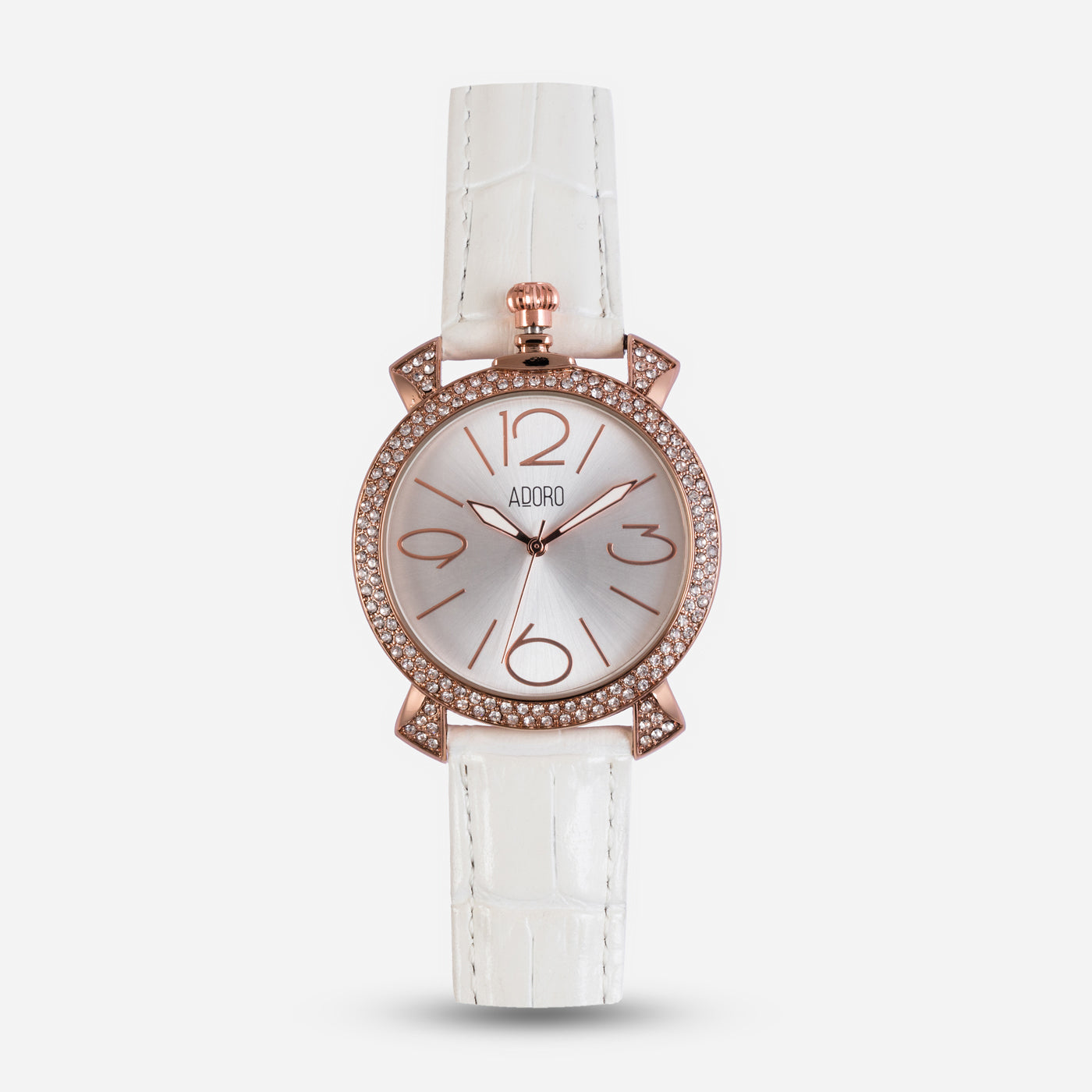 Luxe Glimmer Leather Strap Watch