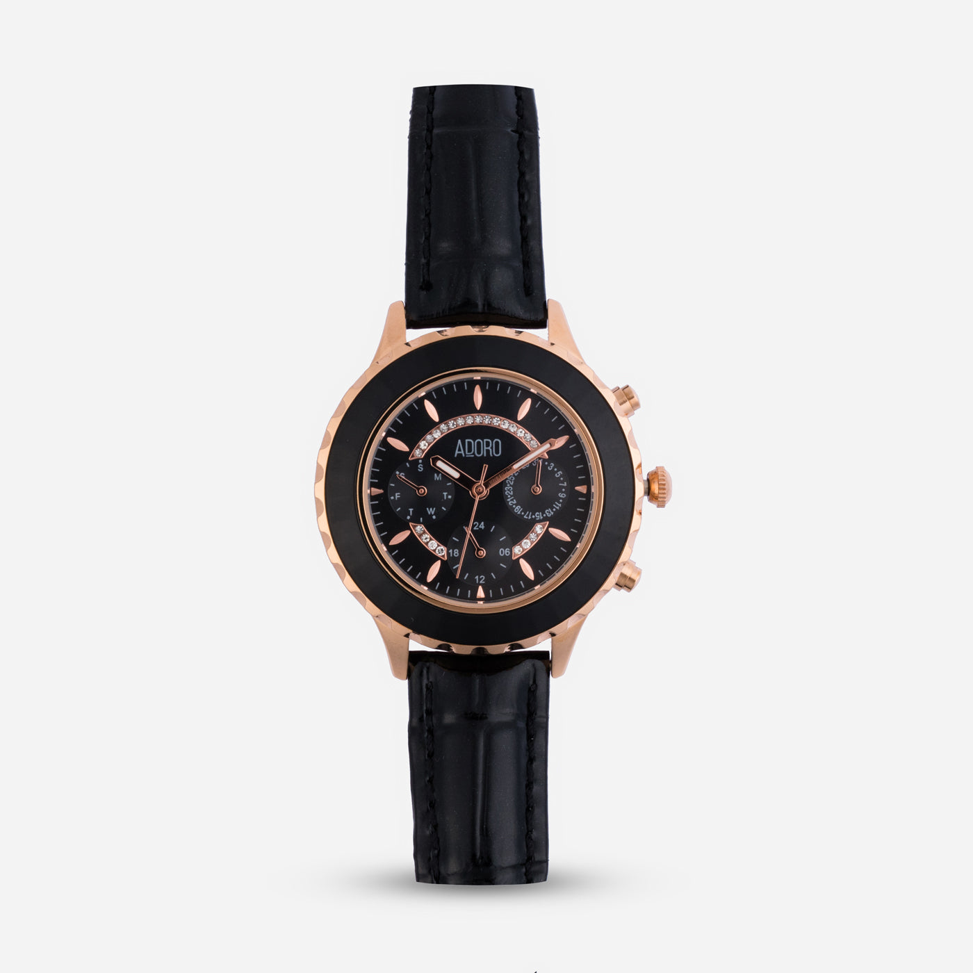 Radiance Chrono Leather Strap Watch