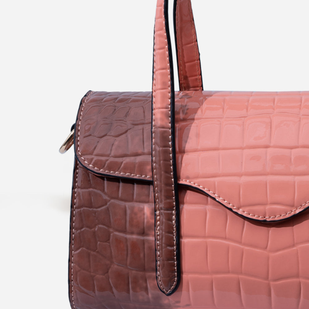 Shelby Croc Shoulder Bag