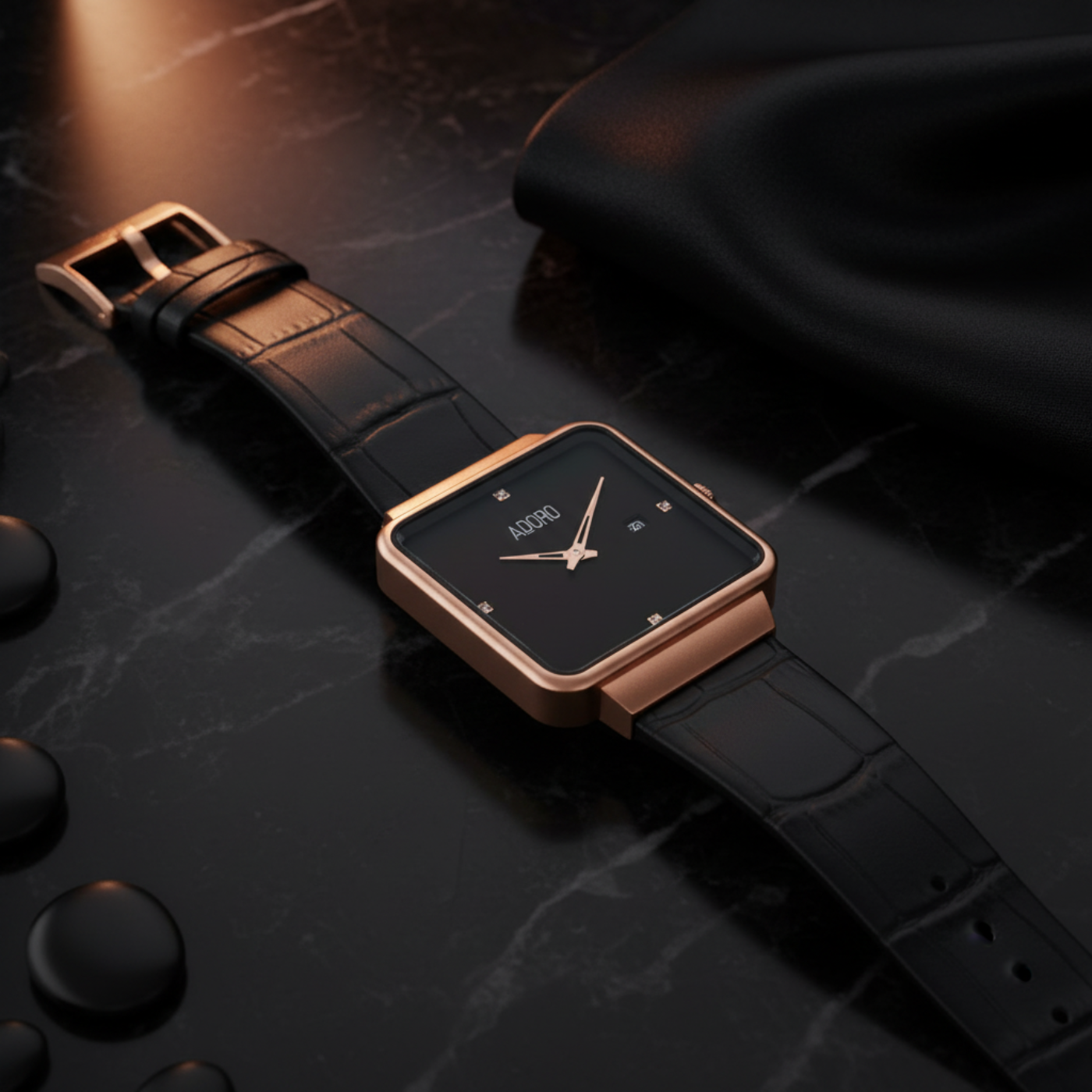 Square Luxe Leather Watch