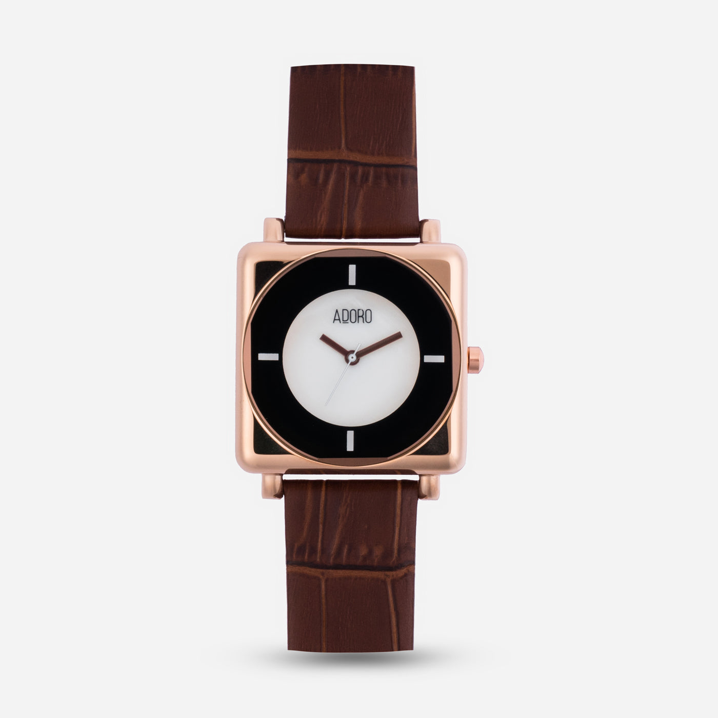 Square Marble Leather Watch