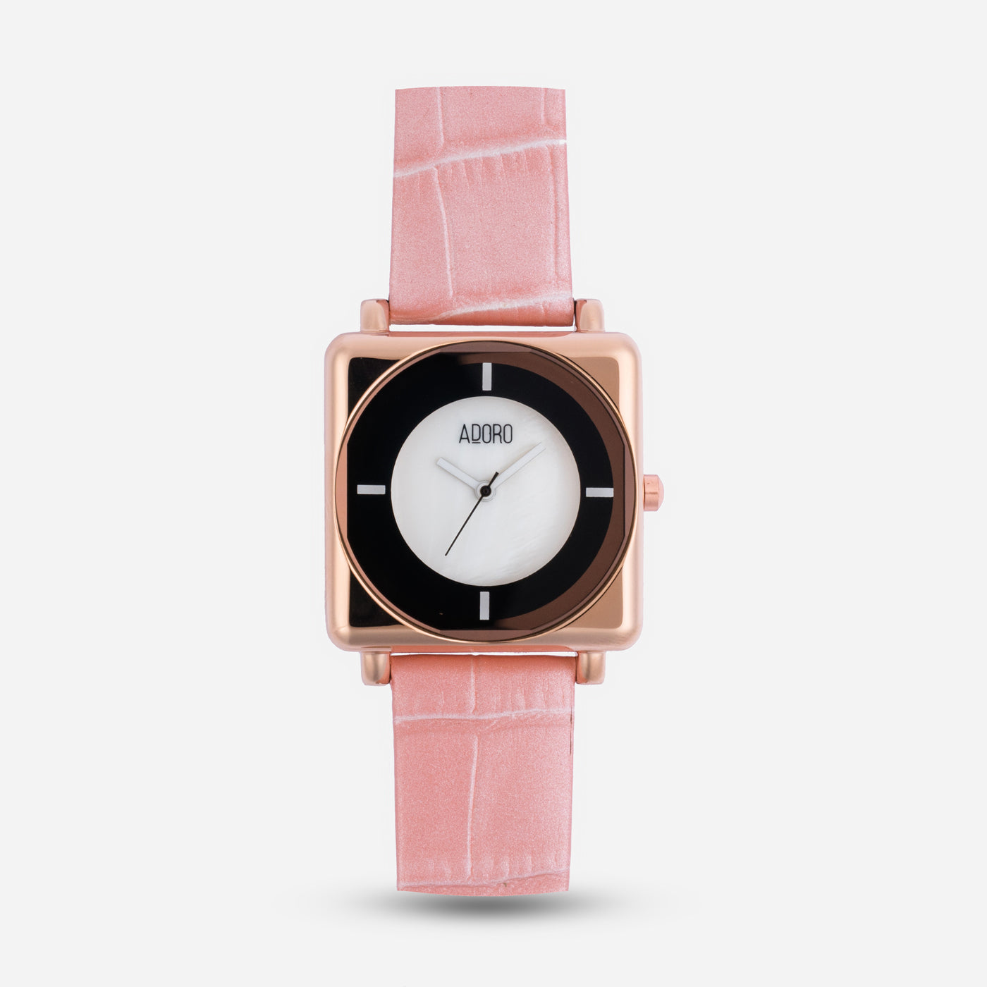 Square Marble Leather Watch